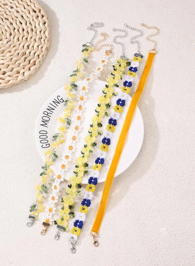 تايك تو طقم 5 قطع عقود شوكر بزهور